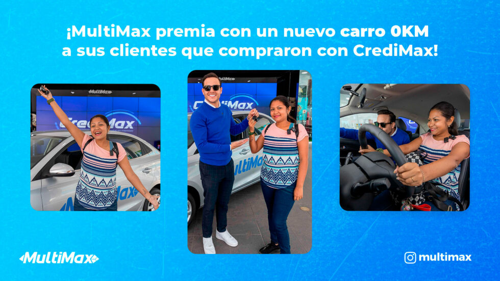 Multimax awards a new 0KM car to its customers who purchased with CrediMax!